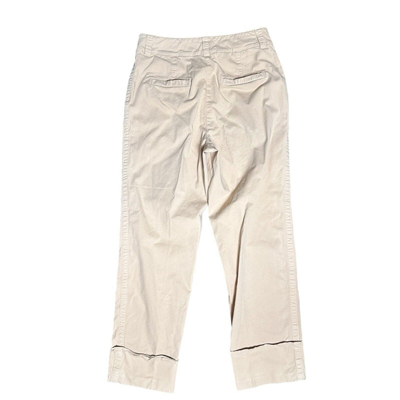 Peserico Tan Cotton Blend Pants Italian Trouser Size 42 / 6 US Straight Leg - Picture 2 of 2